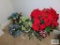 Floral centerpieces and poinsettia