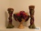 Grape motif resin centerpiece set