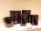 Black crocks and vase
