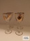 Gold floral painted stemware.