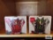 Mikasa skyline red and skyline green votive candle holders