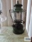 Antique green lantern with Pyrex shade