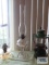 Antique clear glass oil lamp with eagle wick holder
