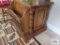 Oak end table with built-in magazine rack