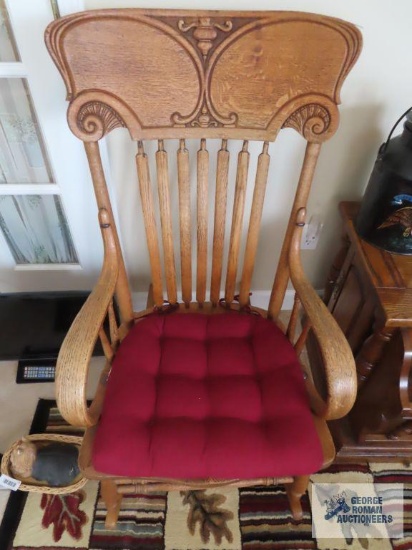 Antique oak rocking chair on first floor