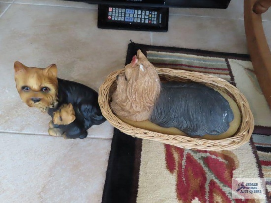 Ceramic and other dog figurines