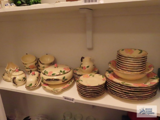 Franciscan dinnerware, Desert Rose pattern, service for 8 includes covered serving dish, serving