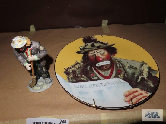 The Emmett Kelly Jr Collection, Big Business plate by Charlotte Kelly and Emmett Kelly Jr clown with