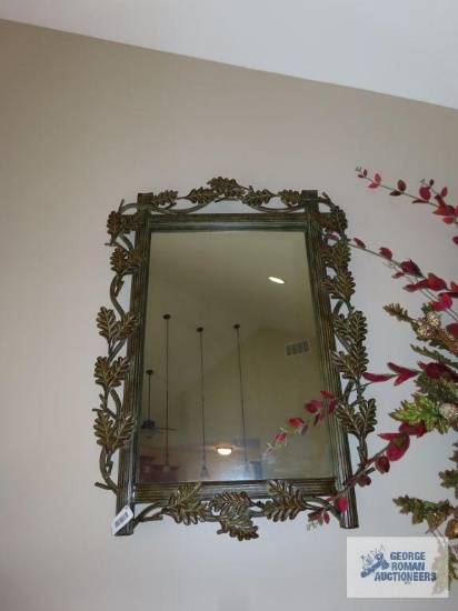 Metal frame wall mirror
