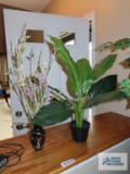 Oriental vase and artificial plant