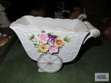 Lefton ceramic wagon planter
