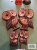 Vintage owl wall plaques