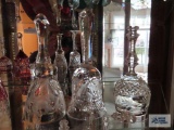 Hand cut crystal bells. One marked made in Poland