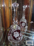 Golden Crown hand cut lead crystal bell, E&R Western Germany