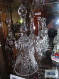 Two clear crystal bells