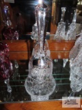 Two clear crystal bells. One marked made in Hungary