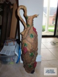 Plastic jardiniere vase, 31 inches tall