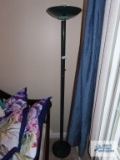 Green metal pole lamp