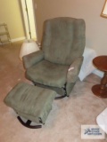 Reclining glider chair with footstool