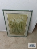 Large floral print, 36 inches by 27 inches.
