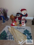 Snowman decoration, angel decoration, caroler's, Christmas floor mat, tree skirt, etc.