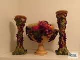 Grape motif resin centerpiece set