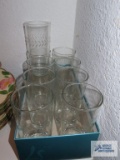 Nine Anchor Hocking etched glasses