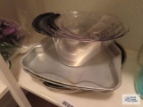 Heart shaped and Christmas tree baking pans andmeasuring cups