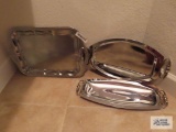 Kromex serving trays and other metal serving tray.