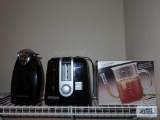 Black & Decker toaster, Hamilton beach can opener, and 4 cup glass fat separator.