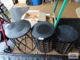 Three metal plant stands