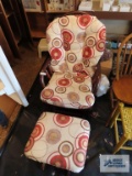 Wooden glider with matching foot rest