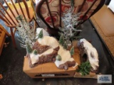 Department 56 village mountain tunnel and medium village mountain with trees.