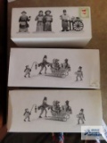 Department 56, Violet Vendor/Carolers/Chestnut Vendor and two Caroling with the Cratchet Family