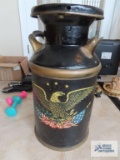 Antique Pickerington 0.41 milk can with eagle motif
