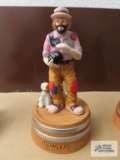 Emmett Kelly Jr Collection, Bowler music box, approximately 7 inches tall.