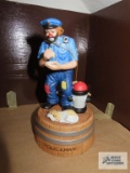 Emmett Kelly Jr Collection, Policeman music box, approximately 6-1/2 inches tall