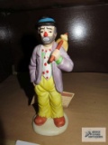Emmett Kelly Jr Collection, clown with purple coat figurine, approximately 7-1/2 inches tall.
