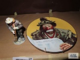 The Emmett Kelly Jr Collection, Big Business plate by Charlotte Kelly and Emmett Kelly Jr clown with