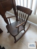 Oak antique children's rocker
