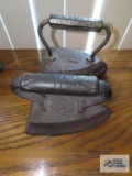 Wapak antique cast iron number 7 iron and number 5 antique iron
