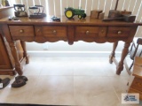 Hammary fruitwood sofa table on first floor