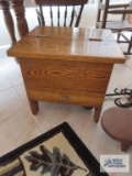 Antique oak shoe shining stool