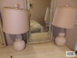 Pair of crackle style ceramic lamps