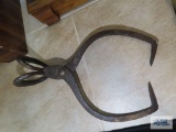 Antique cast iron ice tongs