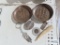 Metal coasters, antique Ohio chauffeur pin, keychain, etc