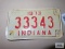 1973 Indiana motorcycle license plate