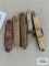 Five vintage pocket knives. All need to be cleaned.