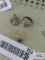 Saint Jude pendant, marked Creed. Spoon like enamel ring, has marking. Gold colored ring with blue