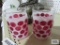 Pair of cranberry coin dot glasses